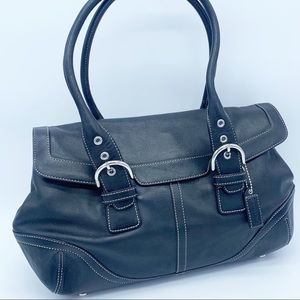 Coach Vintage Black Leather Shoulder Bag tote